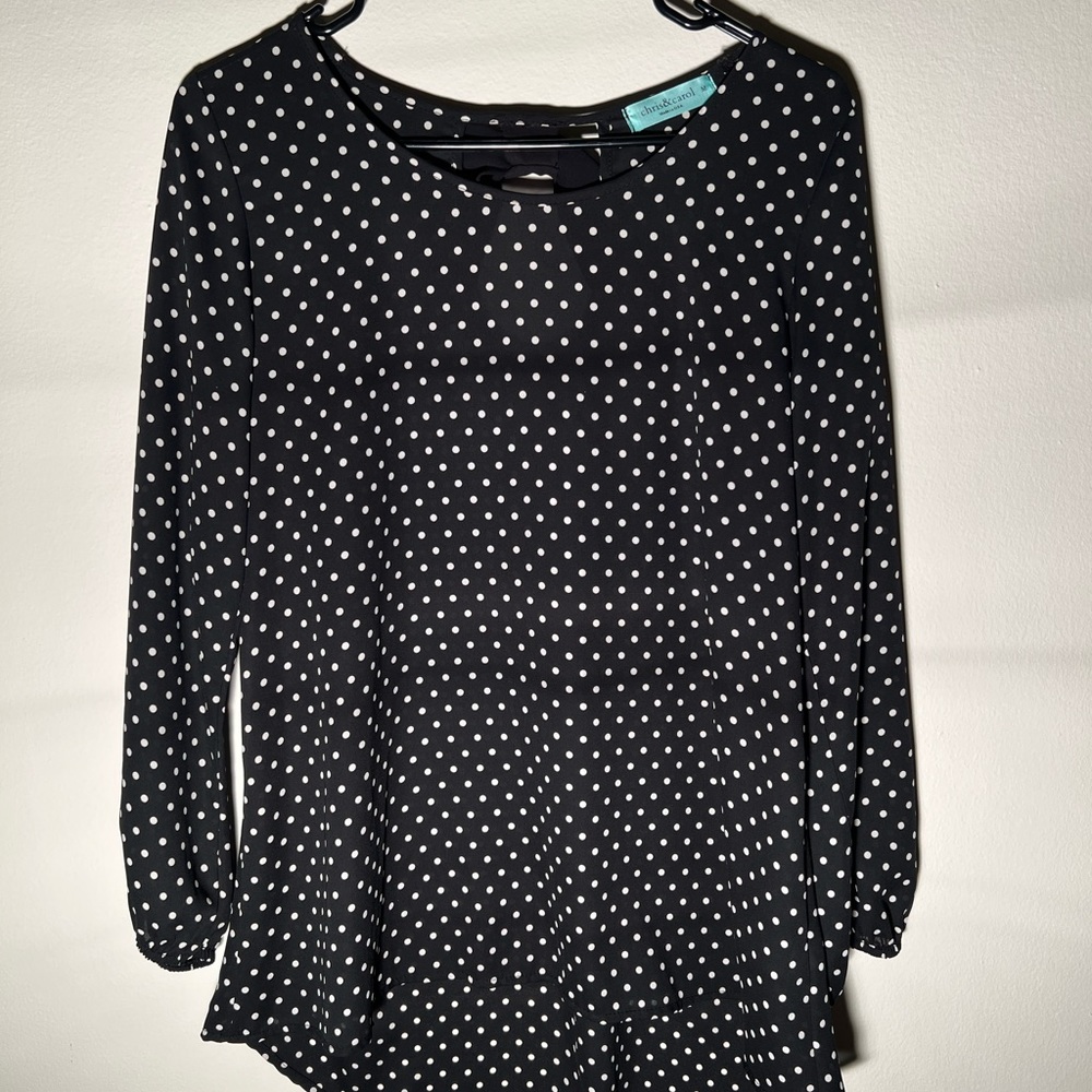 Chris&Carol polka dot blouse size medium